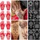 XMASIR 16 Sheets Temporary Tattoo Kit, Reusable Tattoo Stencils Sets Indian Arabian Temporary Tattoo Templates Kit for Body Hand Art