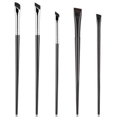 5 Pack Eyeliner Brushes Angled Eyebrow Concealer Brushes Ultra Thin Slanted Flat Angle Eye Makeup Brushes for Precision Makeup Application, Beauty Cosmetic Tool
