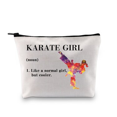 XYANFA Karate Gifts Karate Makeup Bag Karate Lover Gifts Martial Arts Gifts For Girls Karate Cosmetic Bag (KARATE GIRL)