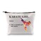 XYANFA Karate Gifts Karate Makeup Bag Karate Lover Gifts Martial Arts Gifts For Girls Karate Cosmetic Bag (KARATE GIRL)