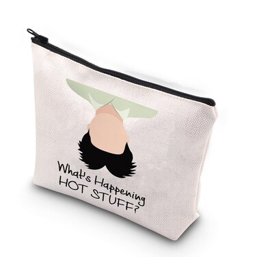 XYANFA Six Candle Movie Quote Makeup Bag 80s Movie Lovers Gift What's Happening HOT STUFF Zipper Pouch (HOT STUFF)