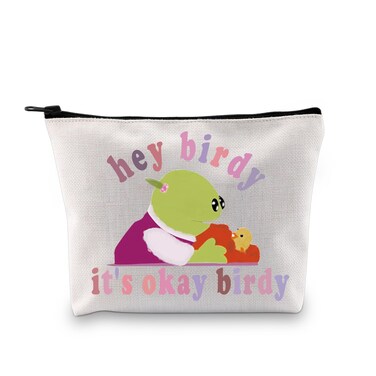 XYANFA Mona Naanalan Makeup Bag Cartoon Gift Princess Mona Meme Hey Birdy Its Okay Birdy Zipper Pouch (39.okay birdy)