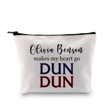 XYANFA Law Svu Order Makeup Bag Tv Show Fans Gift Olivia Benson Svu Lover Cosmetic Bag Lawer Zipper Pouch Dun Dun (DUN DUN)