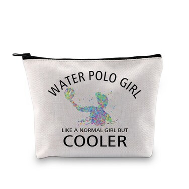 XYANFA Water Polo Gifts Water Polo Lover Gift Cosmetic Bag Water Polo Player Gift Water Polo Athletes Gift Pocket Zipper Bag (Cotton, WATER POLO GIRL)