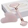 Jade Roller for Face, Facial Roller Massager Skin Care Tool, Gua Sha Facial Tools for Face, Neck, Eyes, Reduce Puffiness of The Skin (APink)