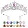 Silver Bride Crown Crystal Tiaras for Women Rhinestone Headbands for Girl Happy Birthday Princess Crown with Combs Elegant Headdress Decorations Christmas Bridal Wedding Prom Party Costumes Gifts