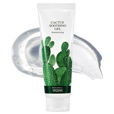 YADAH Cactus Soothing Gel (8.45fl oz) - Sunburn Relief, Calm, Cool &amp; Soothe Irritated Skin, Face Redness. Korean Skin Care. 95% Cactus Extract, Vegan.