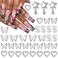35PCS Butterfly Nail Charms Silver Heart Nail Charms 3D Star Charms for Nails Crystal Dollar Sign Nail Charm for Women DIY Crafts and Jewelry Decoration