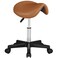 Yaheetech Saddle Stool Rolling Saddle Chair with Wheels Swivel Adjustable Stool for Hair Stylist/Lash Tech PU Leather Tattoo Massage Chair, Retro Brown
