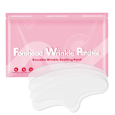 4 Pcs Reusable Forehead Wrinkles Patches, Silicone Face Tape for Wrinkle Reducer, Anti Wrinkle Patch for Fine Lines, Hypoallergenic Wrinkle Remover Mask, Women Facial Kit for Beauty Skincare