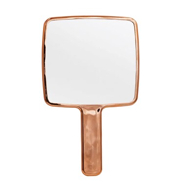 Hand Held Mirror Electroplate Mirror (Rose Gold, Square L)