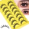 Manga Lashes Natural Eyelashes Spiky False Eyelashes Invisible Band 3D Cat Eye Lashes Wispy Fake Lashes Cosplay Anime Lashes 7 Pairs Pack Asian Doll Lashes Clear Band by YDAGKH