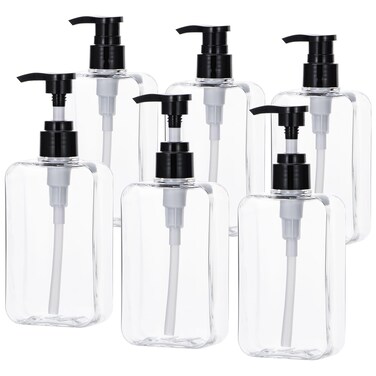 Yebeauty Pump Bottle Dispenser, 6 Pack 6.8oz 200ml Clear Refillable Shower Pump Bottles Empty Plastic Lotion Hand Soap Dispenser Liquid Container for Shampoo Body Wash Kitchen Bathroom