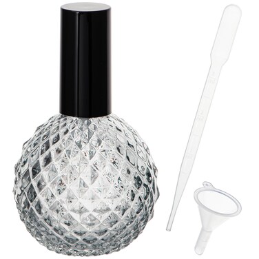 Yebeauty Vintage Perfume Travel Refillable, 2 Pack 3.4oz 100ml Glass Travel Perfume Bottles Empty, Perfume Atomizer Sprayer Bottle for Perfume Cologne, Essential Oils, Gray