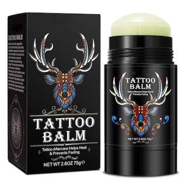 Tattoo Aftercare Butter Balm, 2.6 oz, Old &amp; New Tattoo Moisturizer Healing Brightener for Color Enhance, Natural Organic Tattoo Cream