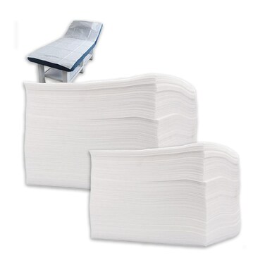 Disposable Bed Sheets 200 Pcs - 31" x 71" Non-Woven Fabric Massage Table Covers - Breathable SPA Bed Sheets for Beauty Treatments &amp; Tattoos (White)