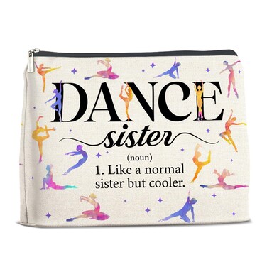 YeleY Dancing Gifts for Women Girls, Dance Sister Makeup Bag, Dance Lover Gift for Dancer Dance Teacher, Ballet Dancer Gift Cosmetic Bag, Dance Teams Gifts Makeup Zipper Pouch