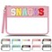 Chenille Letter Clear Zipper Pouch for Travel, Nylon Clear Makeup Letter Bag, PVC Waterproof Cosmetic Bag, Snack Bags for Women Girls, Clear Stuff Bags For Travel(Pink-Snacks)