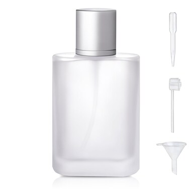 100ml/3.4 Oz Frosted Glass Spray Bottle Perfume Atomizer,Refillable Perfume Spray Bottle Perfume Bottles Empty with 3 Kinds of Perfume Dispenser (Frosted Glass 100ml)