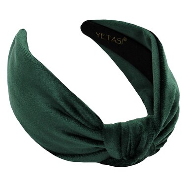 Green Velvet Headbands Women Girls Trendy, Womens Headbands are Knotted Headband for Women's Hair, Cute Headband Top Knot Fashion Designer