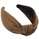Women's Headbands: Brown Velvet Chic Knotted Top Knot, Trendy Fashion Designer Head Band