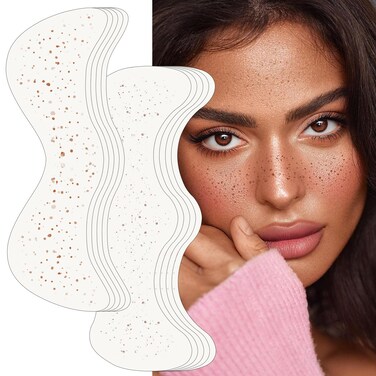 Glitter Freckles Face Tattoo - Faux Brown Fake Freckles Makeup Patches - 10pcs