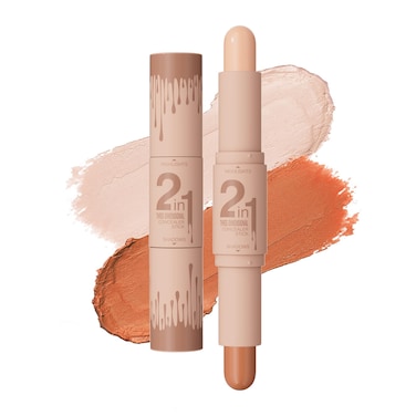 Dual-Ended Cream Contour &amp; Highlight Stick - Water-Resistant Nose &amp; Face Sculpting for Natural Definition, Longwear Blendable Makeup, All Skin Tones (Light Ivory &amp; Warm Beige)