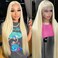 18Inch 613 Blonde Lace Front Wig Human Hair 13x4 Lace Frontal Straight Wigs Human Hair Pre Plucked with Baby Hair 180% Density Transparent Lace Frontal Straight Wigs for Woman with Natural Line