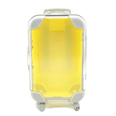 Fake Eyelash Organizer Case Eyelash Extension Mini Suitcase Lashes Organizer Packing Makeup Container Luaage Box for Women Travel 2 Eyelash Tray (Yellow)
