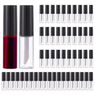 YITOU 50PCS Mini Empty Lipgloss Tube 1.8ml, Refillable Containers Cosmetic Tube Lip gloss Line Lipstick Bottle for Homemade Lip Glaze Kit Liquid Foundation Sample Sizes Cute Bulk Wholesale(0.13oz)