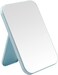 Desktop Makeup Mirror, 8 Inch Portable Mirror, Simple Folding Makeup Mmirror with Stand, Standing Wall Hanging Double-Duty Blue