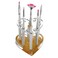 Golden and Clear 12 Holes Acrylic Makeup Pen Holder, Heart Shaped Nail Manicure Makeup Brush Storage Holder