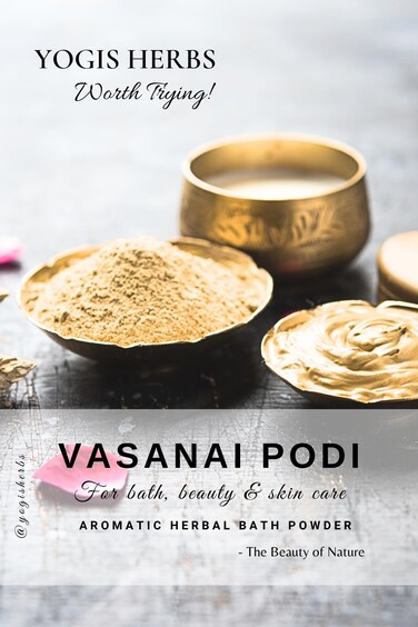 Yogis Herbs Vasanai Podi Cool &amp; Refreshing Herbal Bath Powder -200G 7.05 Ounce (Pack of 1)