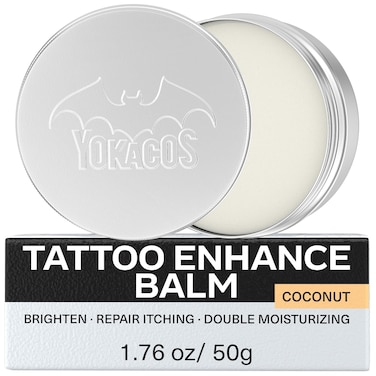 Tattoo Aftercare Balm, for Protecting New Tattoos and Rejuvenating Older Tattoos, with Coconut Oil, Shea Butter &amp; Calendula, Vegan Tattoo Care Cream Supplies - 1.76 oz / 50 g