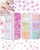 2 Boxes of Colorful 3D Flower Nail Charms &ndash; Cherry Blossom Acrylic Rhinestones with Caviar Beads，Pearls &ndash; DIY Nail Art Kit for Spring Manicures &amp; Nail Salons