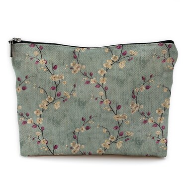 Vintage Makeup Bag, green cosmetic pouch Retro Floral Coquette Cosmetic Bags for Women,Retro chinoiserie sage green Aesthetic Makeup Bag, Vintage Green chinoiserie cosmetic Bag