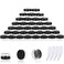 50PCS 10 Gram Sample Containers, 10ml Empty Jars with Lids, Small Cosmetic Containers, Mini Sample Jars with 4PCS Mini Spatulas for Make Up, Oils, Lotion, Powder, Paint, Jewelry, Lip Balms(Black Lid)