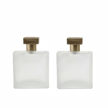 2 Pack Clear Glass Perfume Atomizer,50ml Round Empty Perfume Spray Bottle,Portable Fragrance Fine Mist Spray Bottle Perfume Dispenser for Travel