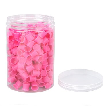 Ink Cup 300Pcs, Silicone Pigment Cup Disposable Ink Holder, Mini Makeup Ink Cups Set, Pigment Cup for Tattoo, Eyebrow Lip Color Makeup 0.51X0.51X0.47
