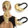 2PCS Gold Hair Ties, Gold Hair Accessories for Women, Metal Hair Ties for Think Hair, Elegant and Durable Geometric Design, Gold Ponytail Cuffs Stretchy Non-Damage