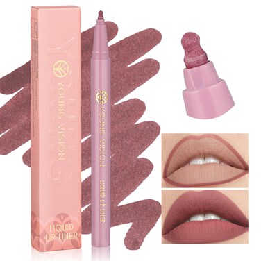 YOUNG VISION Gourd-Shaped Precision Liquid Lipstick &amp; Lipliner - Nude Matte Perfection