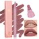 YOUNG VISION Gourd-Shaped Precision Liquid Lipstick &amp; Lipliner - Nude Matte Perfection