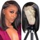 Straight Bob Wig Human Hair 12 Inch 13x4 HD Lace Front Wigs for Black Women Glueless Short Bob Lace Frontal Wig Human Hair Pre Plucked 150% Density Natural Black
