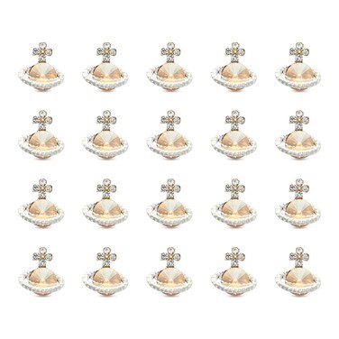 20 Pcs Champagne Planet Nail Art Rhinestone, Luxury 3D Glitters Saturn Shape Design Crystals Nail Art Charms for Acrylic Nails DIY Crafts