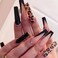 French Black False Nails Coffin Long Press on Nails Acrylics Full Cover Leopard Print Fake Nails Tips for Women and Girls 24PCS