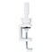 Wig Mannequin Head Stand Nail Practice Hand Stand Adjustable Mannequin Training Head Standard Holding Clamp (White)