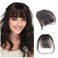 Clip in Bangs Wispy Bangs 100% Human Hair Bangs Fringe with Temples Hairpieces Clip in Hair Extensions Women Natural Curved Bangs for Party and Daily Wear (Air Bangs,Natural Color)