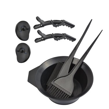 7 Pcs Professional Salon Hair Coloring Dyeing Kit Mixing Bowl, Angled Comb, Hair Dye Color Brush, Earmuffs and Hair Clips