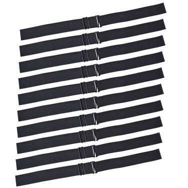 10 Pcs Black Adjustable Elastic Bands Adjustable Straps for Making Wig Cap Accessories (1 x 12 Inch)