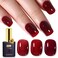 YTD Likomey Nude Gel Nail Polish,15ml Berry Red Translucent Neutral Jelly Sheer Blood Red Glass Salon Home DIY Nails Art Manicure UV Nail Gel Varnish Dark Cherry Red,LS301